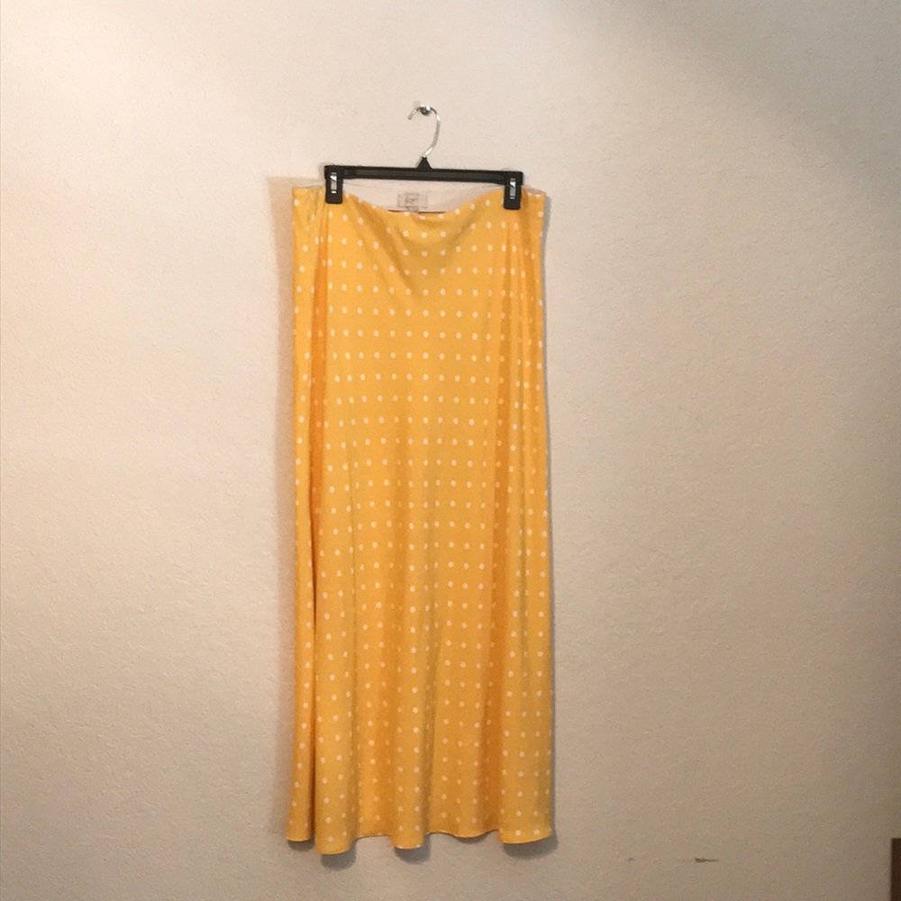 Loft yellow polka dot skirt
